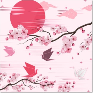 Cherry Blossoms Aesthetic Posters and Art